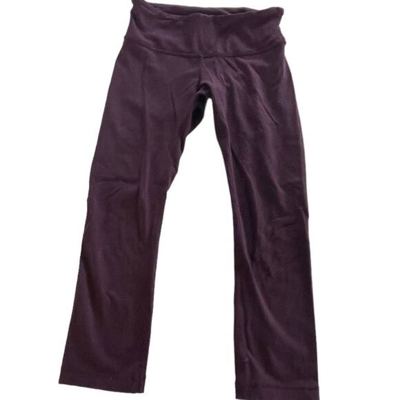 Lululemon Leggings Womens 4 Purple Wunder Under Crop III Full-On Luon 21" - Picture 2 of 13